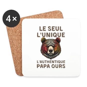 Authentique Papa Ours - Dessous de verre (lot de 4) - blanc - Devant
