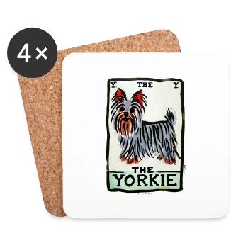 Le Yorkie - Dessous de verre (lot de 4) - blanc - Devant