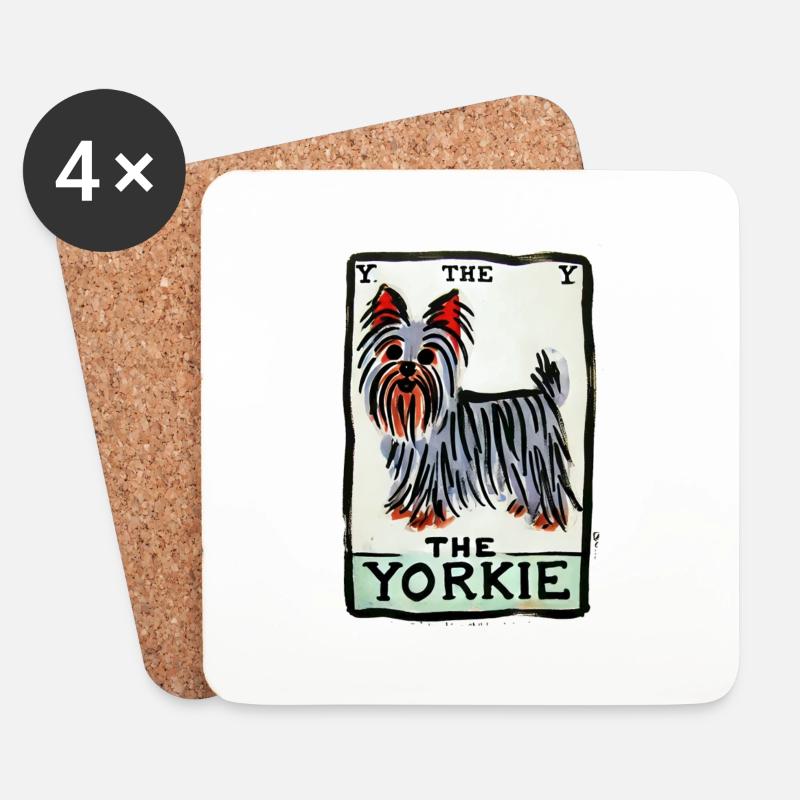 Der Yorkie - Untersetzer (4er-Set) - Weiß