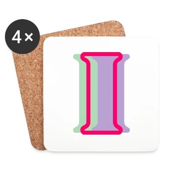 Multicoloured letter i - Coasters (set of 4) - white - Front