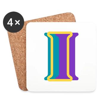 Multicolored letter i - Coasters (set of 4) - white - Front