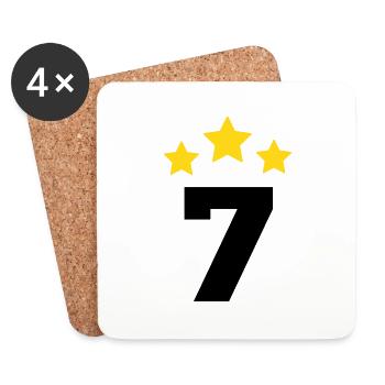 7 ans étoile - cadeau de 7e anniversaire - Dessous de verre (lot de 4) - blanc - Devant
