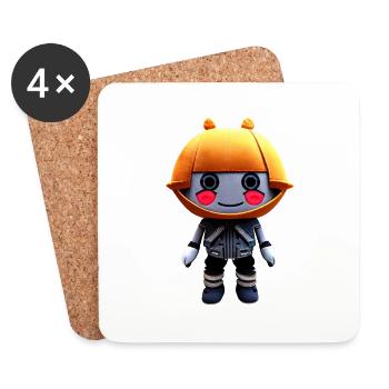Sunnytron – Samurai - Coasters (set of 4) - white - Front