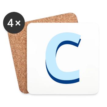 Pop und moderner blauer Buchstabe c - Untersetzer (4er-Set) - Weiß - Vorne