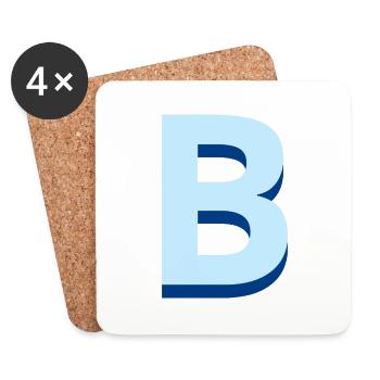 Pop und moderner blauer Buchstabe b - Untersetzer (4er-Set) - Weiß - Vorne