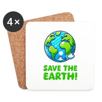 erde planet save the earth - Untersetzer (4er-Set) - Weiß - Vorne