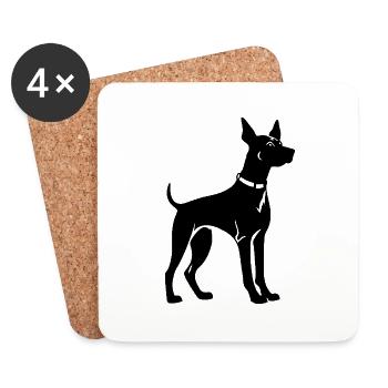 Doberman Dog - Coasters (set of 4) - white - Front