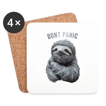 Dont Panic Faultier für Kinder - Untersetzer (4er-Set) - Weiß - Vorne