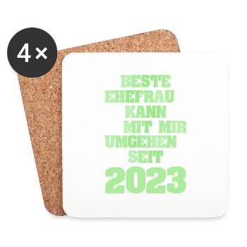Ehe 2023 - Untersetzer (4er-Set) - Weiß - Vorne