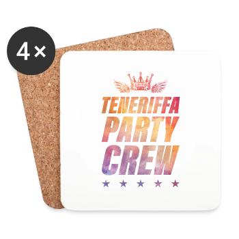 Tenerife Party Crew - Dessous de verre (lot de 4) - blanc - Devant