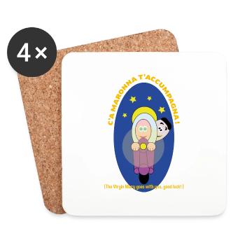 Neapolitan idioms : good luck - Coasters (set of 4) - white - Front