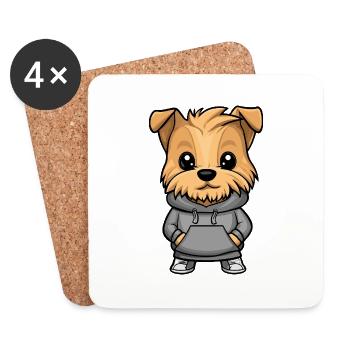 Yorkshire Terrier Dog Funny - Coasters (set of 4) - white - Front