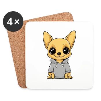 Chihuahua Dog Funny - Coasters (set of 4) - white - Front