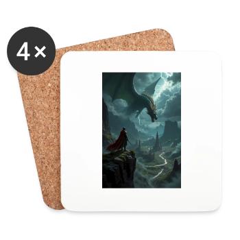 Fantasy painting, dragon. - Coasters (set of 4) - white - Front