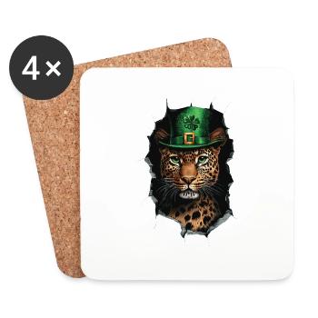 St. Patrick Leopard - Untersetzer (4er-Set) - Weiß - Vorne