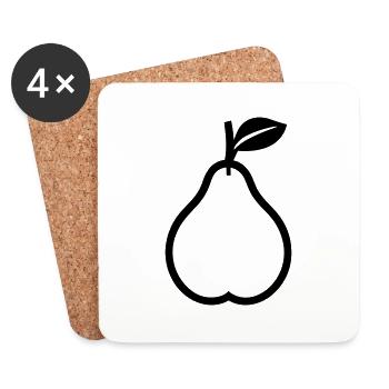 poire - Dessous de verre (lot de 4) - blanc - Devant