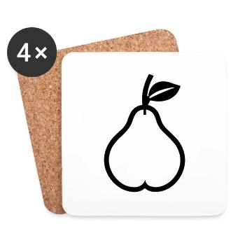 poire - Dessous de verre (lot de 4) - blanc - Devant