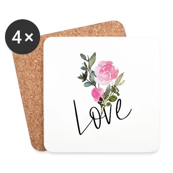 Love Flower - Untersetzer (4er-Set) - Weiß - Vorne