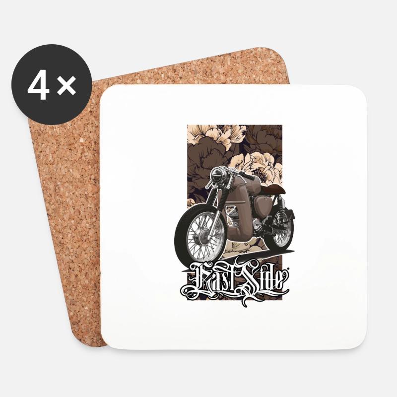 S51 (braun) // Illustration - Untersetzer (4er-Set) - Weiß