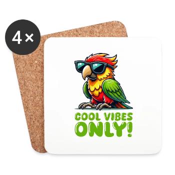 papagei sonnenbrille comic - Untersetzer (4er-Set) - Weiß - Vorne