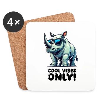 Bande dessinée Rhino - Dessous de verre (lot de 4) - blanc - Devant