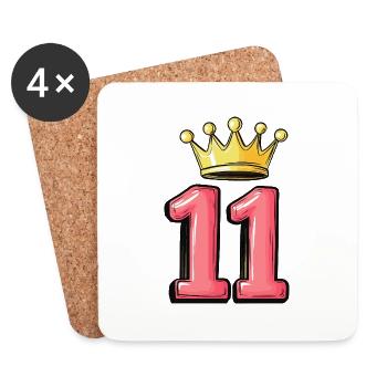 11 Number Crown - Coasters (set of 4) - white - Front