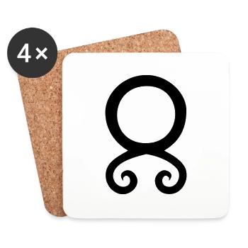 Croix de troll - Dessous de verre (lot de 4) - blanc - Devant