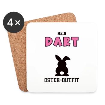 Dart Oster Outfit Ostergeschenk Darterin Darter - Untersetzer (4er-Set) - Weiß - Vorne