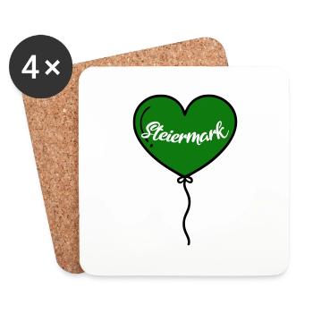 Styria Heart Balloon - Coasters (set of 4) - white - Front