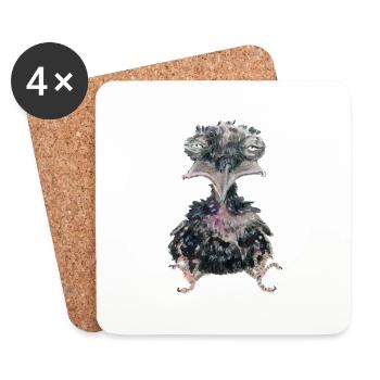 Corbeau 4 - Dessous de verre (lot de 4) - blanc - Devant