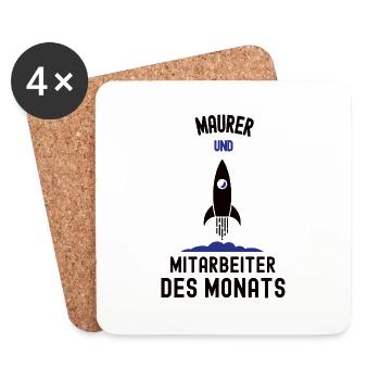 Mitarbeiter des Monats Maurer Bester Mann Maurerei - Untersetzer (4er-Set) - Weiß - Vorne