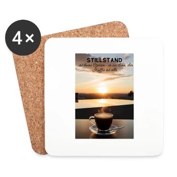 Standing still is not an option unless the coffee - Coasters (set of 4) - white - Front