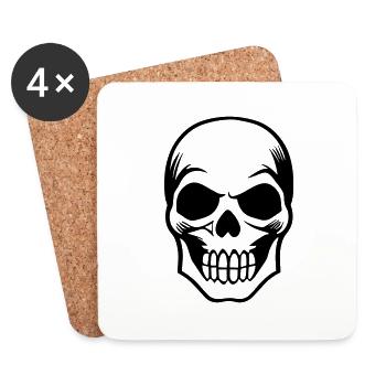 Skull - Coasters (set of 4) - white - Front