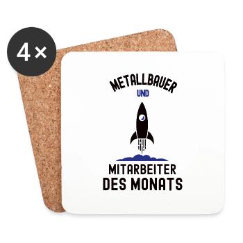 Mitarbeiter des Monats Metallbauer Metallbau - Untersetzer (4er-Set) - Weiß - Vorne
