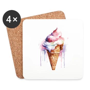 glace - Dessous de verre (lot de 4) - blanc - Devant