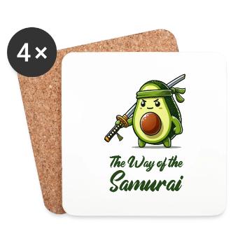 Avocat Samouraï Fruit - Dessous de verre (lot de 4) - blanc - Devant