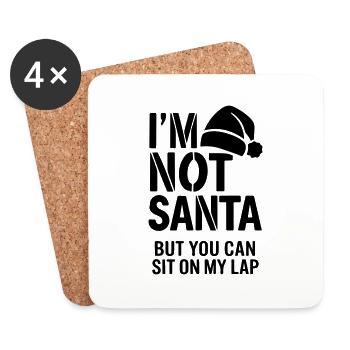 je ne suis pas le Père Noël mais tu peux t'asseoir sur mes genoux - Dessous de verre (lot de 4) - blanc - Devant