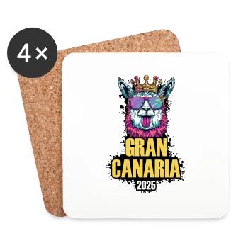 Gran Canaria 2025 Alpaca Party Holiday - Coasters (set of 4) - white - Front