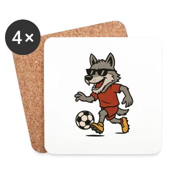wolf soccer - Untersetzer (4er-Set) - Weiß - Vorne