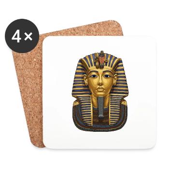 Masque Toutankhamon - Dessous de verre (lot de 4) - blanc - Devant