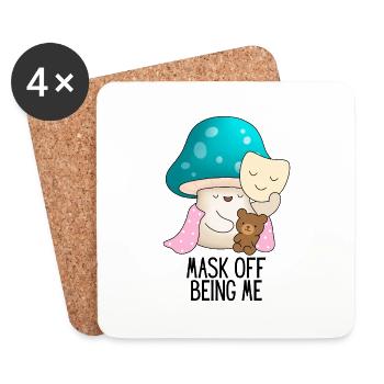 Masque autiste hors autisme névrose épicée - Dessous de verre (lot de 4) - blanc - Devant