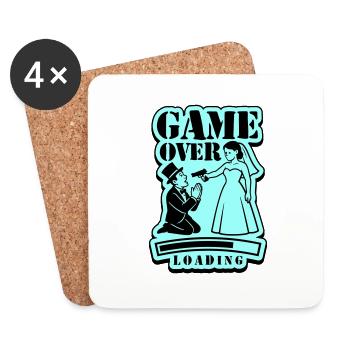 Chargement du Game Over de mariage - Dessous de verre (lot de 4) - blanc - Devant