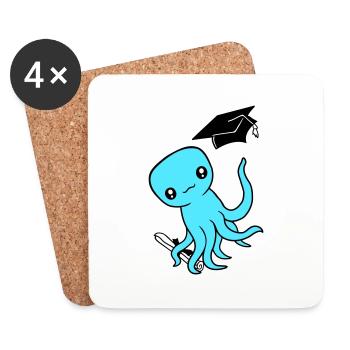 Octopus High School Graduation Passed College - Coasters (set of 4) - white - Front