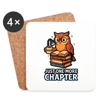 Night Owl – Book Lover Just One More Chapter - Coasters (set of 4) - white - Front