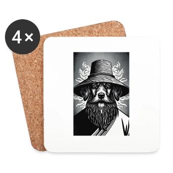 The Watchful Hound - Coasters (set of 4) - white - Front