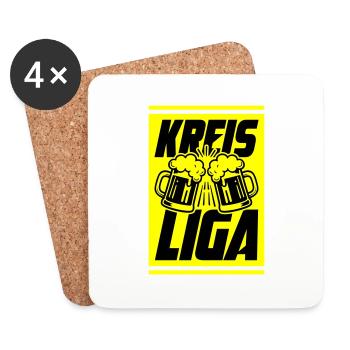 Kreisliga Bier - Untersetzer (4er-Set) - Weiß - Vorne
