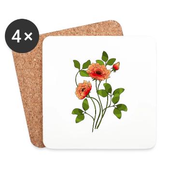 Flowers - Coasters (set of 4) - white - Front