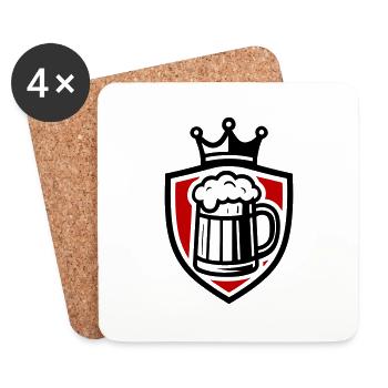Bier Wappen Symbol - Untersetzer (4er-Set) - Weiß - Vorne