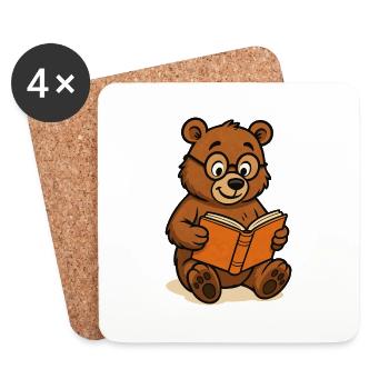 Bär comic buch - Untersetzer (4er-Set) - Weiß - Vorne