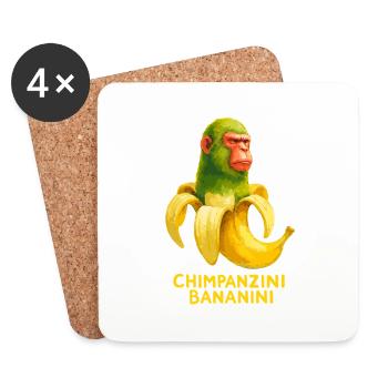 Meme Brain Rot Chimpanzini Banani Brain Rot italien - Dessous de verre (lot de 4) - blanc - Devant